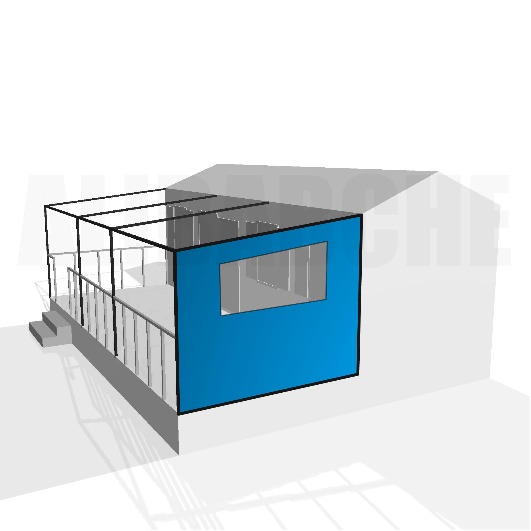 Bâche de côté droit pour terrasse de mobil-home sur mesure